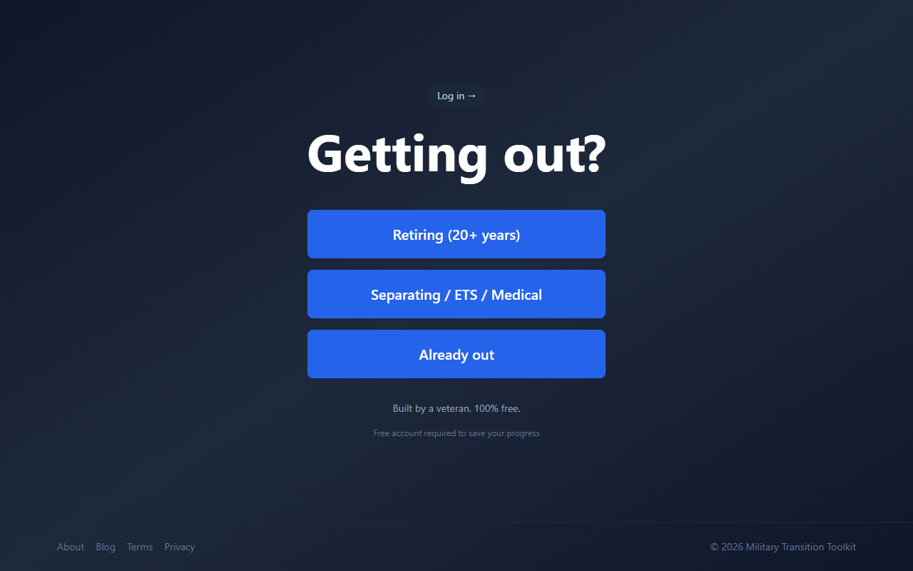 Military Transition Toolkit screenshot